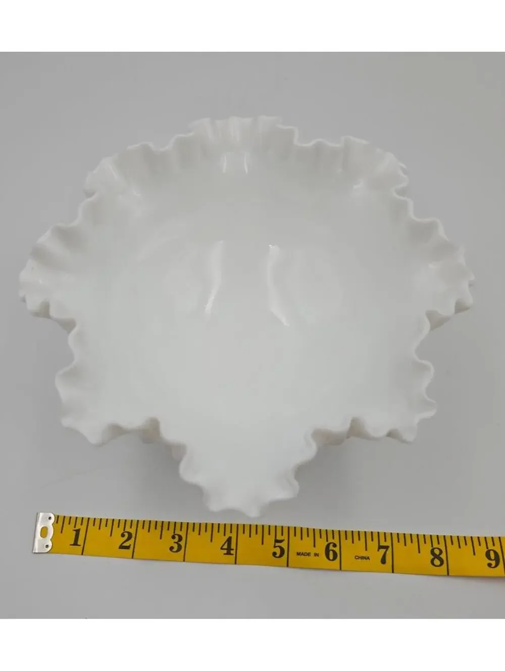 Vintage Fenton Hobnail Milk Glass Three Footed Candy Compote Bowl White Glass
